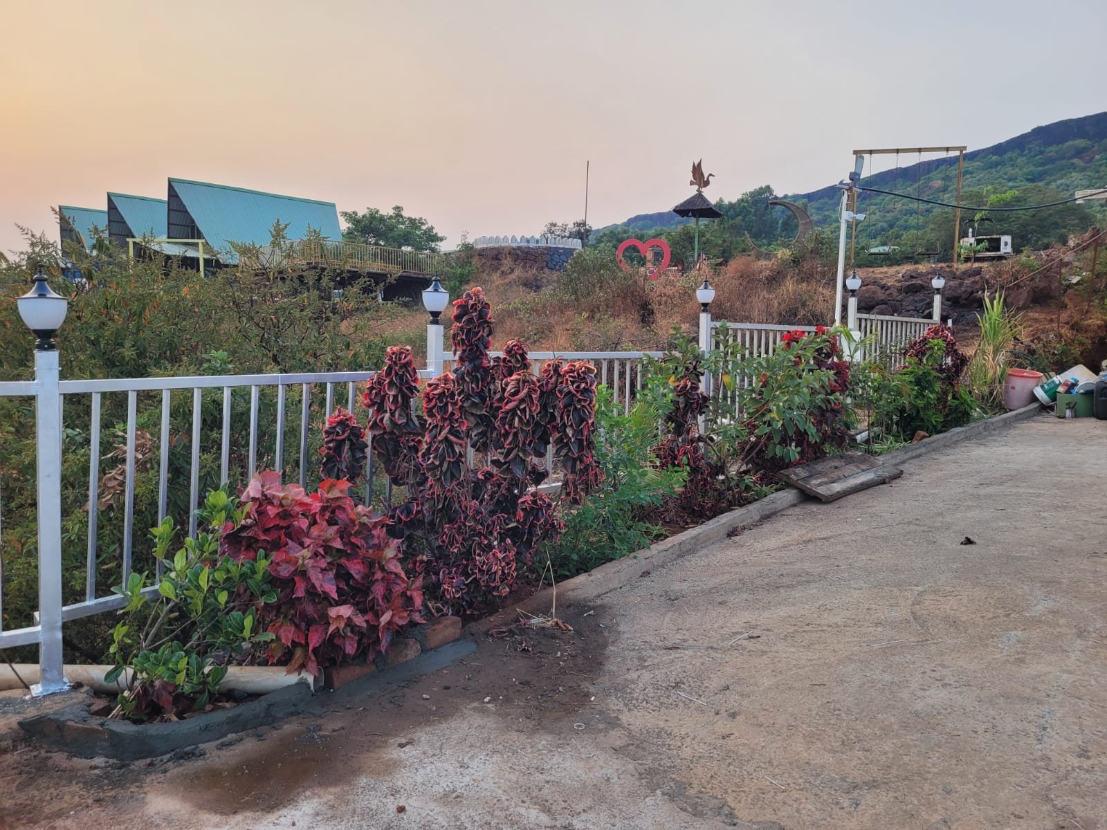 Flowering garden beside the outdoor terrace