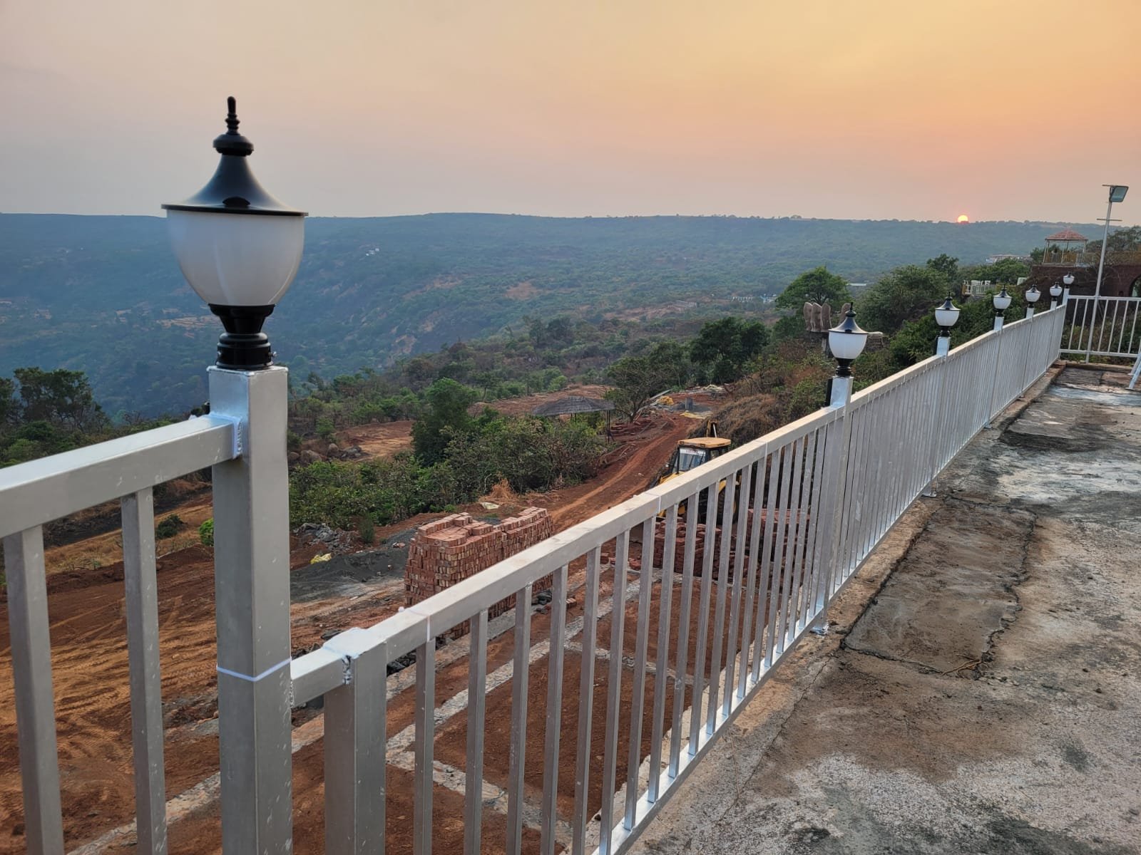 Dusk settling over the valley from the terrace